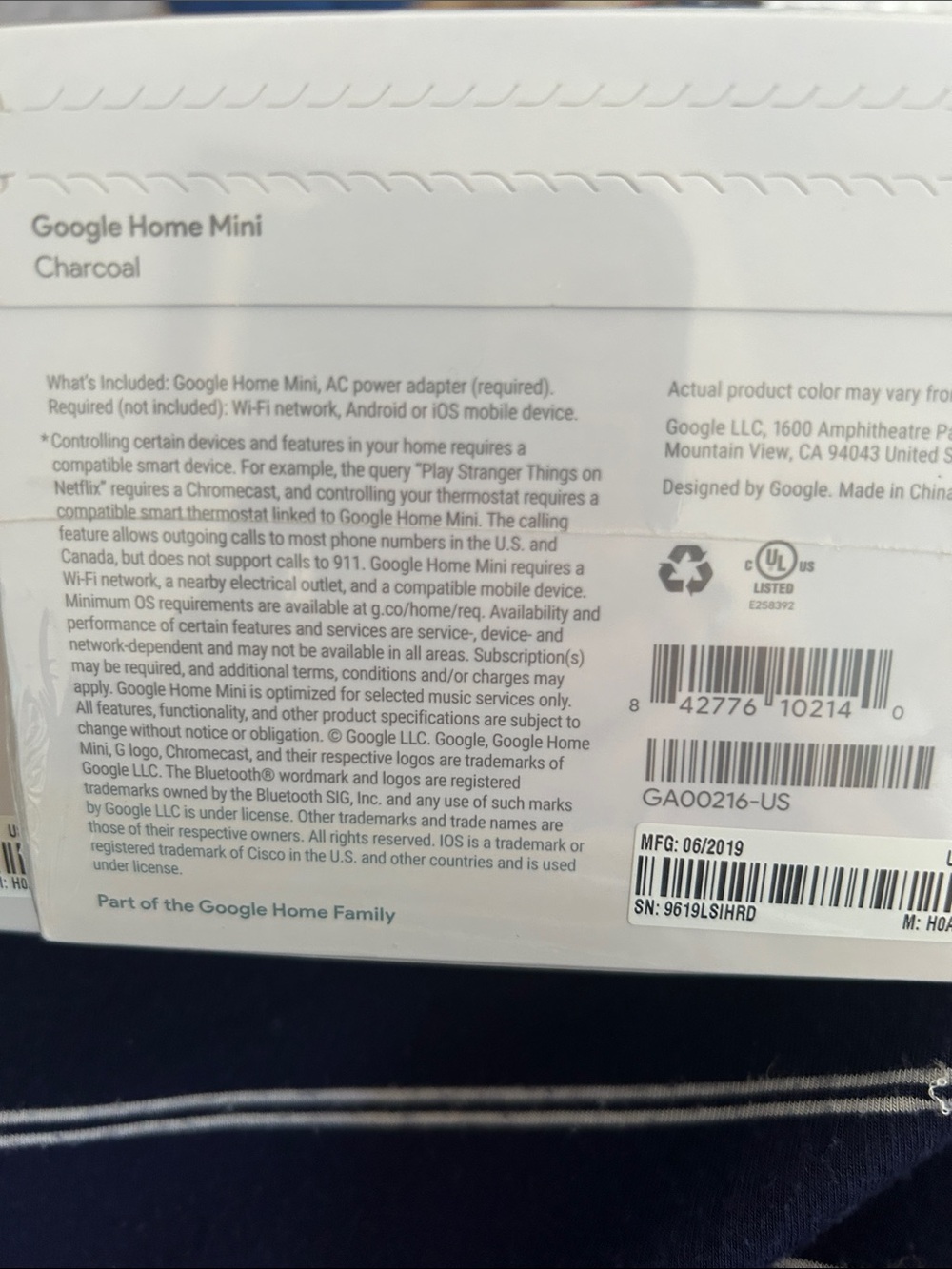 google Home Mini Smart Speaker in Gray - Picture 2 of 5